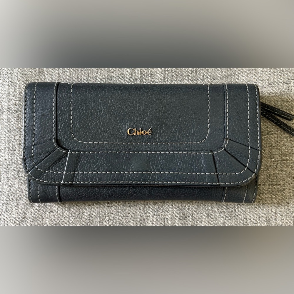 Chloe Country Blue Color Leather Wallet